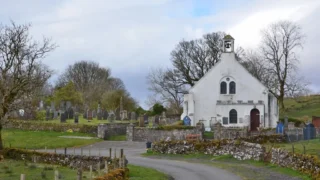 Church at Clachan, Lismore. Modern site context, not the excavated early monastery.