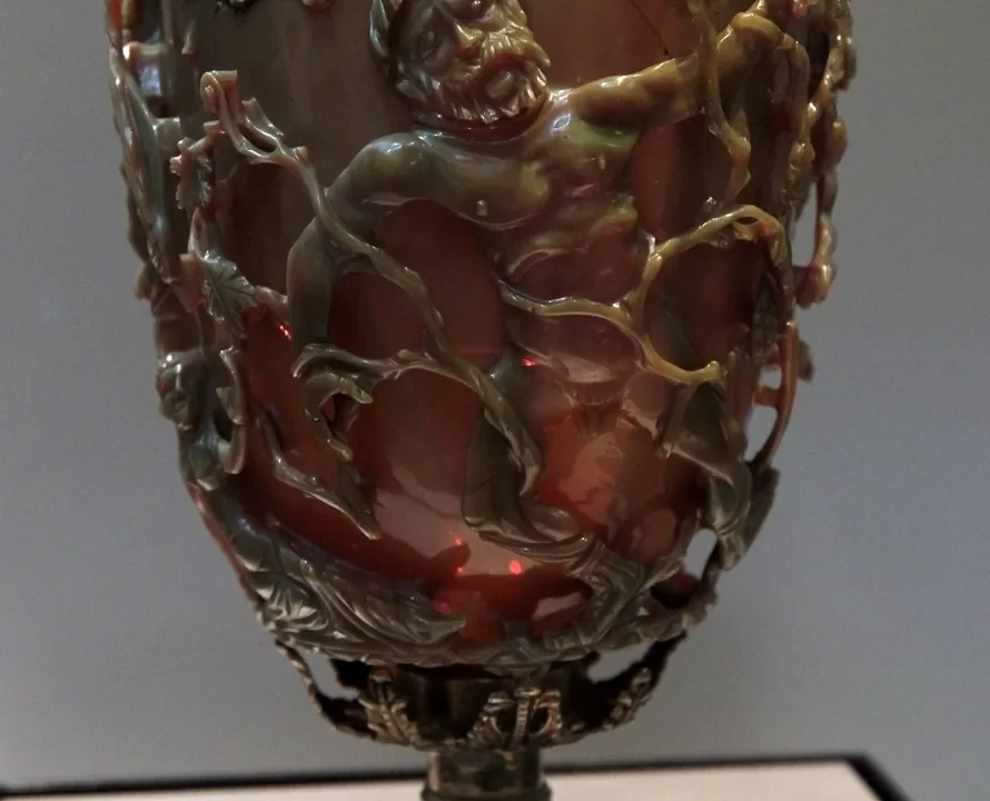 The fourth-century Lycurgus Cup displayed at the British Museum.
