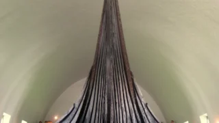 The restored Oseberg ship displayed in the former Viking Ship Museum in Oslo.