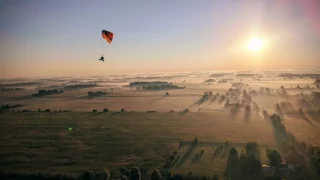 Powered paragliding in Alexandria. Context photograph, not the reported Colorado commute.