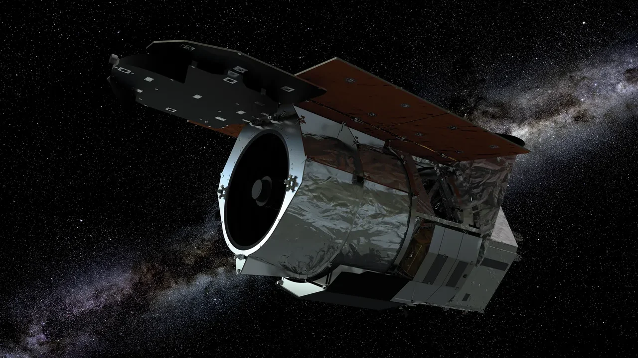 Artist’s concept of the Nancy Grace Roman Space Telescope. Not a first-light data image.